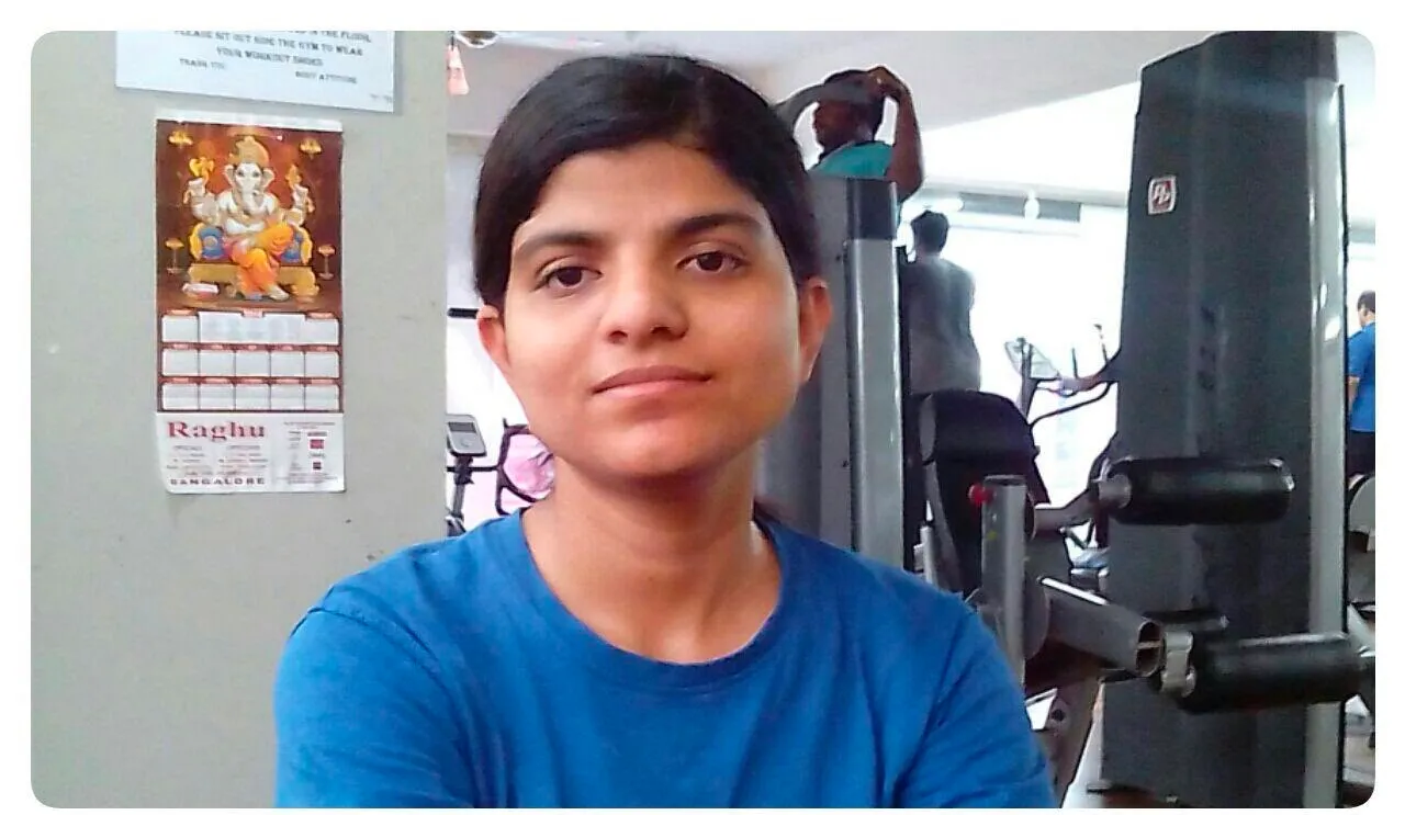 Navajot Kaur before Navy selection fitness transformation at Power Fitness Club.