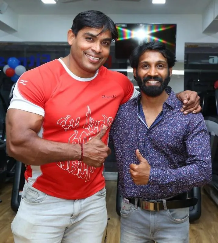 Kumar Velu with athlete NC Ayyappa at Power Fitness Club.