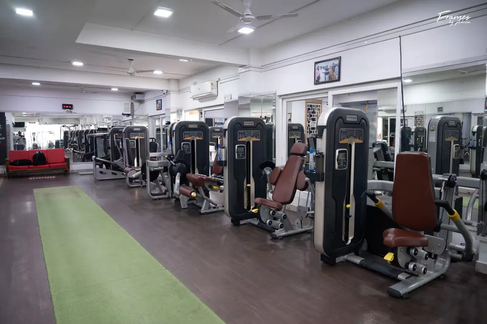 Competition-grade strength machines inside Power Fitness Club in Hennur, Bangalore.