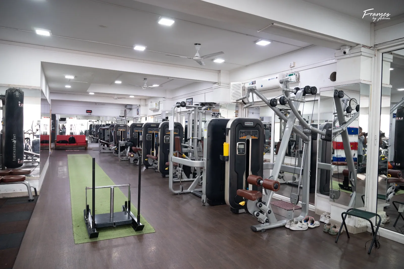 Functional sled pull zone for conditioning and performance training.